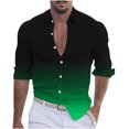 thumbnail image 1 of Oplxuo Men's Gradient Dress Shirt Slim Fit Casual Long Sleeve Button-Down Formal Business Work Fashion Shirts, 1 of 4