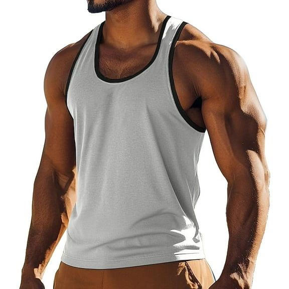 Oplxuo Men's Gym Workout Tank Tops - Soft Lightweight Sleeveless Muscle Shirts for Beach & Athletic Wear