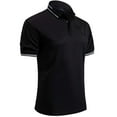 thumbnail image 1 of Oplxuo Men's Knit Polo Shirts Casual Short Sleeve Button Down Shirts Crochet Classic Golf Polo Collared Shirts, 1 of 3