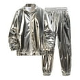 thumbnail image 1 of Oplxuo Men's Metallic Jacket and Pants Set Shiny Jogging Suits Sweatsuits for Disco Cosplay Party, 1 of 6
