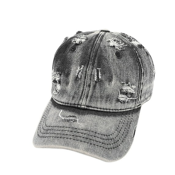 Oplxuo Men's Ripped Distressed Denim Ballcap Vintage Washed Adjustable Classic Low Profile Unconstructed Plain Dad Cap