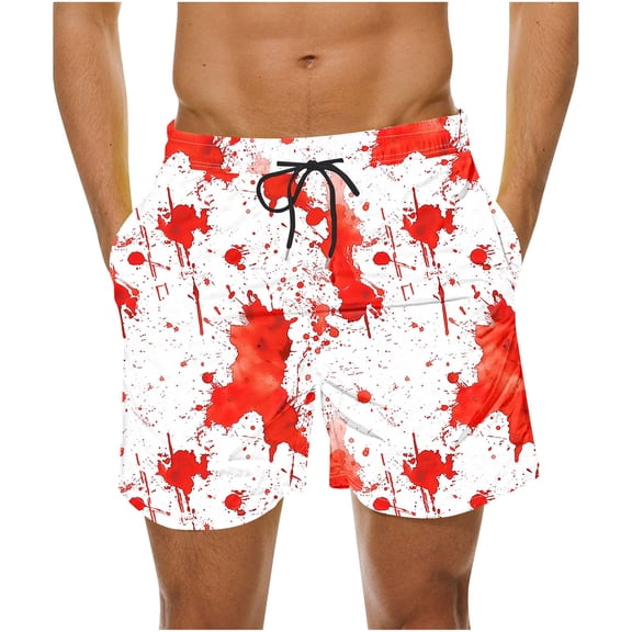 Oplxuo Men's Summer Beach Hawaii Shorts Lightweight Elastic Waist Drawstring Casual Shorts