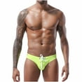 thumbnail image 1 of Oplxuo Men's Swim Briefs Sexy Low Rise Bikini Bottom Drawstring Triangle Swimming Trunks Beach Swimwear Sports Swimsuit, 1 of 7