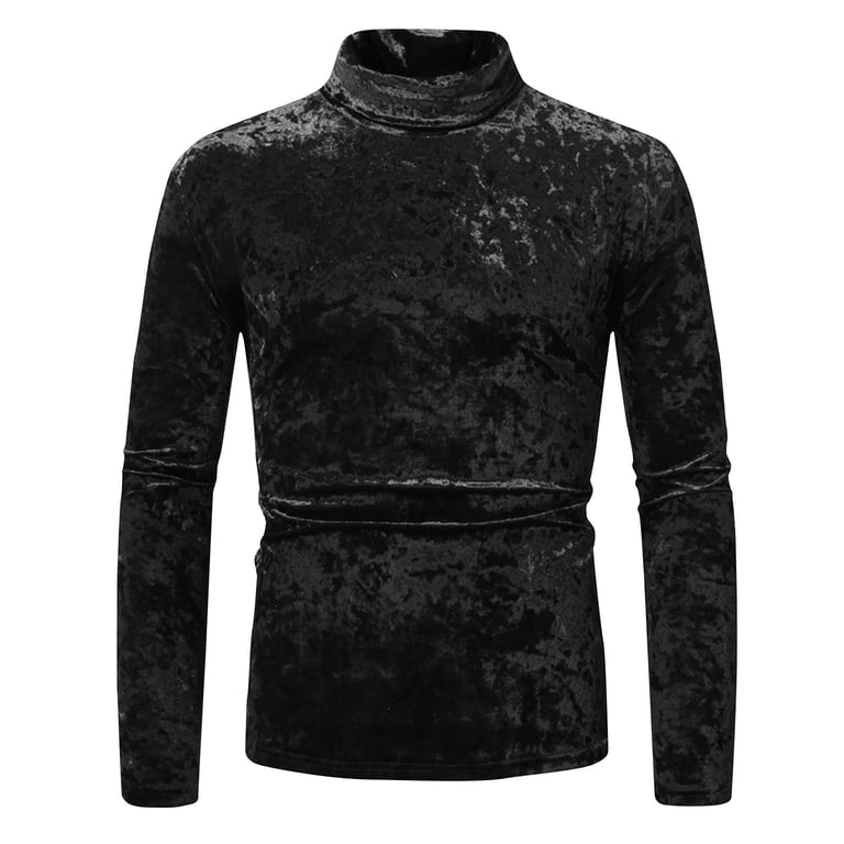 メンズウェア Trape Velour Long Sleeve Top | MEN Oplxuo Men's Velvet Long Sleeve T Shirts Stylish Turtleneck Slim