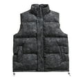 thumbnail image 1 of Oplxuo Men's Vintage Padded Puffer Vest Winter Warm Outdoor Thick Stand Collar Sleeveless Outerwear Jackets with Pockets, 1 of 3