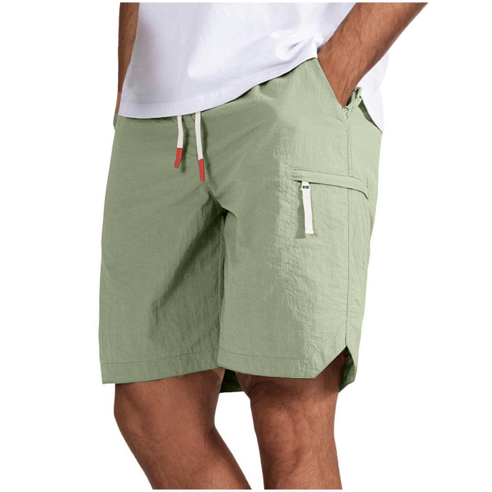 Oplxuo Mens Linen Cargo Shorts Casual Drawstring Shorts Relaxed Fit ...