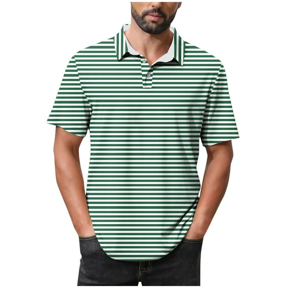 Oplxuo Mens Performance Moisture Wicking Golf Polo Shirt,Mens Business Casual Printed Short Sleeve Polo Shirts