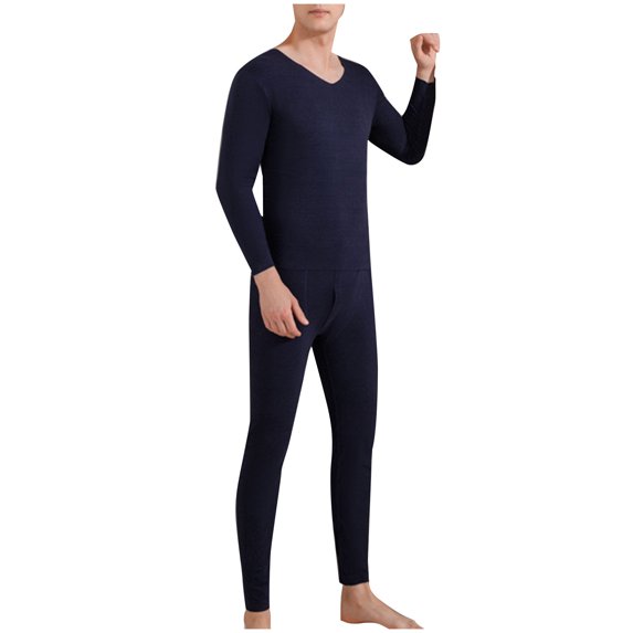 Oplxuo Mens Thermal Underwear Sets for Cold Weather, Thick Warm Winter Soft Long Johns Fleece Lined Base Layer Top & Bottom