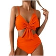thumbnail image 1 of Oplxuo One Piece Swimsuit for Women Huge Bow Sexy Cutout Tummy Control Bathing Suit Modest Beach Slimming Swimwear, 1 of 3