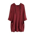 thumbnail image 1 of Oplxuo Plus Size Tshirt Dress for Women Fall Casual 3/4 Sleeve Tunics Tops to Wear with Leggings Long Shirts with Pockets, 1 of 2