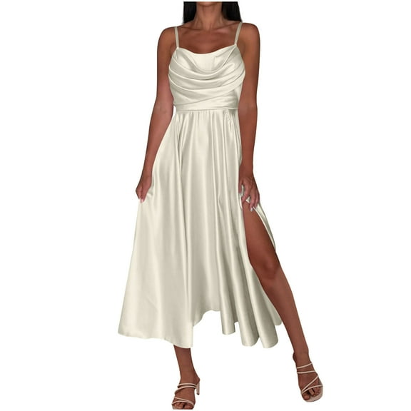 Oplxuo Prom Dresses for Women Party Off The Shoulder Dress Slip Satin Modest Dresses Evening Gowns