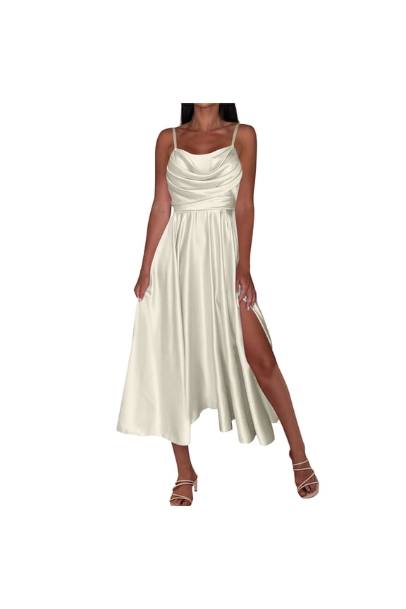 Prom Dresses for Women Party Off The Shoulder Dress Slip Satin Modest Dresses Evening Gowns