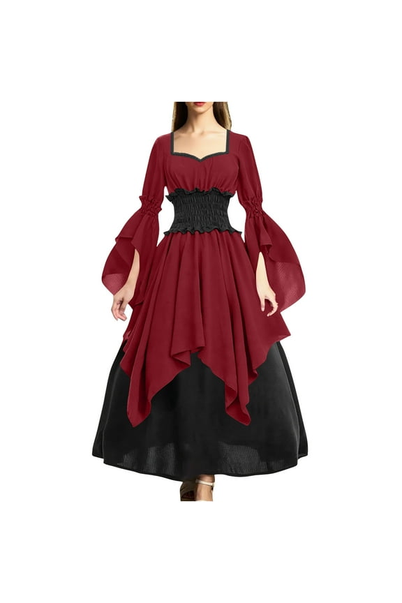 Renaissance Dress Medieval Costume Victorian Dresses Women Peasant Gothic Fairy Witch Wedding Dress