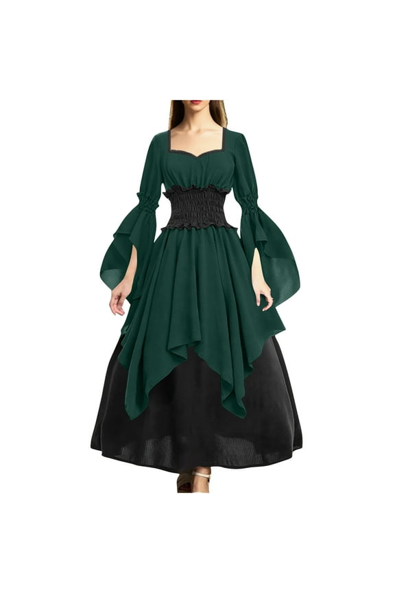 Renaissance Dress Medieval Costume Victorian Dresses Women Peasant Gothic Fairy Witch Wedding Dress