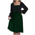 thumbnail image 1 of Oplxuo Renaissance Dress for Women Medieval Lantern Long Sleeve Square Neck Vintage Gothic Corset Dresses, 1 of 5