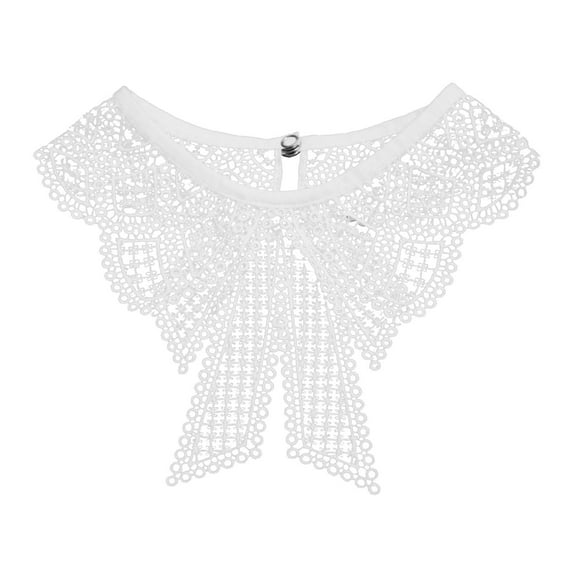 Oplxuo Retro Womens Shawl Embroidered Hollow Out Lace Floral Fake Collar False Collar
