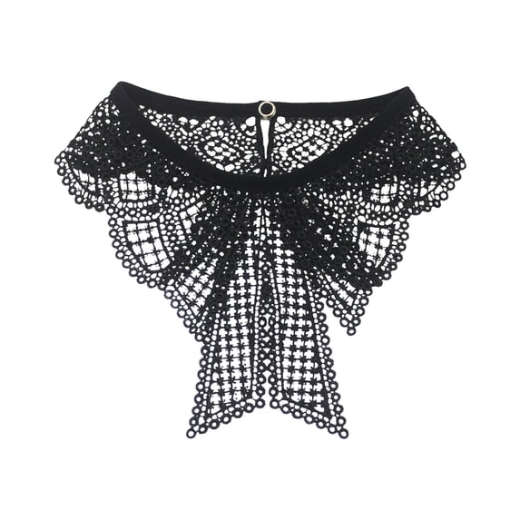 Oplxuo Retro Womens Shawl Embroidered Hollow Out Lace Floral Fake Collar False Collar