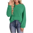 thumbnail image 1 of Oplxuo Ribbed Hoodies for Women Pullover Loose Sweatshirt Basic Solid Color Casual Long Sleeve Fall Winter Hooded Tops, 1 of 7