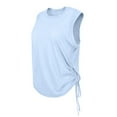 thumbnail image 1 of Oplxuo Ruched Side Tank Tops for Women - Workout Athletic Casual Racerback Crewneck Loose Sleeveless Shirts, 1 of 4