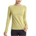 thumbnail image 1 of Oplxuo Seamless Workout Shirts for Women Long Sleeve Yoga Tops Sports Running Shirt Breathable Athletic Top Slim Fit, 1 of 4