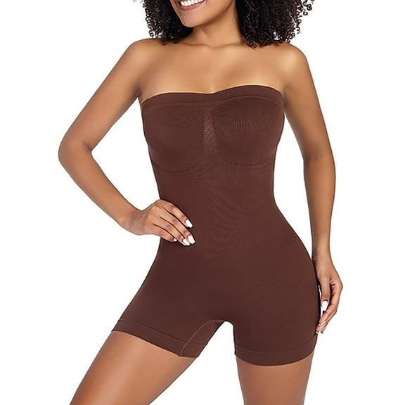 Oplxuo Shapewear for Women Adjustable Straps Sleeveless Bodysuit Tummy Control Thigh Slimmer Body Shaper