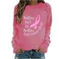 thumbnail image 1 of Oplxuo Sister Don't Let Sisters Fight Cancer Alone Breast Cancer Awareness Sweatshirt Womens Pink Ribbon Shirts Crewneck Tops, 1 of 3