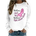 thumbnail image 1 of Oplxuo Sister Don't Let Sisters Fight Cancer Alone Breast Cancer Awareness Sweatshirt Womens Pink Ribbon Shirts Crewneck Tops, 1 of 3