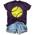 thumbnail image 1 of Oplxuo Softball MOM I Love Softball T-Shirt Tank Top for Women Funny Letter Print Game Day Pattern Shirt Casual Life Top, 1 of 2