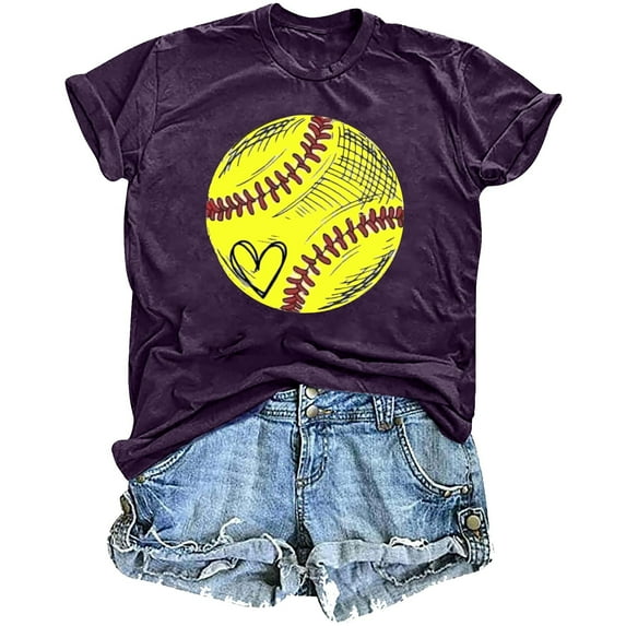 Oplxuo Softball MOM I Love Softball T-Shirt Tank Top for Women Funny Letter Print Game Day Pattern Shirt Casual Life Top