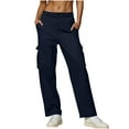 thumbnail image 1 of Oplxuo Straight Leg Cargo Pants for Women High Waisted Stretch Loose Versatile Outdoor Casual Hiking Golf Pants with Pockets, 1 of 4
