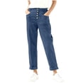 thumbnail image 1 of Oplxuo Straight Leg Pants for Women Stretchy Elastic High Waisted Business Casual Sweatpants Office Trousers with Pockets, 1 of 7