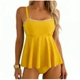 thumbnail image 1 of Oplxuo Tankini Swimsuits for Women Modest Two Piece Bathing Suit Square Neck Swim Top with High Waisted Bottom, 1 of 4