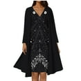 thumbnail image 1 of Oplxuo Two Piece Dress Set for Women Mother of The Bride Chiffon Cardigan Wedding Guest Floral Print Midi Dresses, 1 of 3