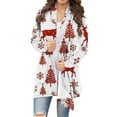 thumbnail image 1 of Oplxuo Ugly Christmas Cardigan Women Funny Cute Xmas Graphic Print Long Sleeve Lightweight Casual Holiday Open Front Outwear, 1 of 4