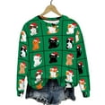 thumbnail image 1 of Oplxuo Ugly Christmas Sweatshirts for Women Casual 2025 Long Sleeve Xmas Print Pullover Shirts Crew Neck Sweaters, 1 of 7