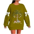 thumbnail image 1 of Oplxuo Ugly Sweaters for Women Christmas Graphic Oversized Sweatshirts Fleece Funny Pullover Party Holiday Tops with Bows, 1 of 4
