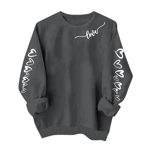 Oplxuo Valentines Sweatshirts for Women 2026 Heart Sweater Crewneck Long Sleeve Shirts Valentine Outfits Love Theme Graphic