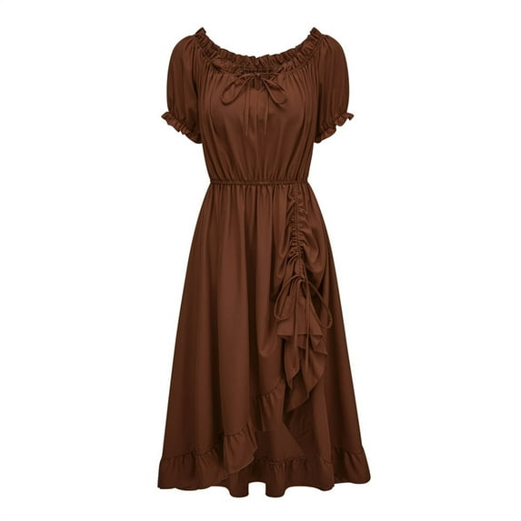 Oplxuo Victorian Dress for Women Renaissance Costume Halloween Medieval Fairy Peasant Dress Vintage Cottagecore Dresses