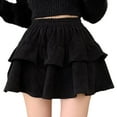 thumbnail image 1 of Oplxuo Vintage Corduroy Mini Skirt Pleated High Waisted Cute Skirts, 1 of 4