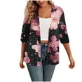 thumbnail image 1 of Oplxuo Women Cardigan 3/4 Sleeves Open Front Lightweight Cardigan Fashion Print Cardigan, 1 of 3