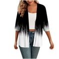 thumbnail image 1 of Oplxuo Women Cardigan 3/4 Sleeves Open Front Lightweight Cardigan Fashion Print Cardigan, 1 of 3