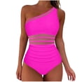 thumbnail image 1 of Oplxuo Women Mesh One Piece Swimsuit - Tummy Control One Shoulder Bathing Suit Cut Out Swimwear 2026, 1 of 7