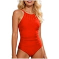 thumbnail image 1 of Oplxuo Women Tummy Control One Piece Swimsuit Modest Bathing Suit Full Coverage High Neck Swimwear, 1 of 7