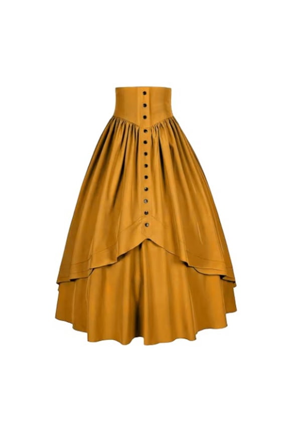 Women Victorian Skirt Medieval Renaissance Peasant Skirt Floor High Waisted Fluttering Long Skirt