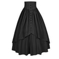 thumbnail image 1 of Oplxuo Women Victorian Skirt Medieval Renaissance Peasant Skirt Floor High Waisted Fluttering Long Skirt, 1 of 2