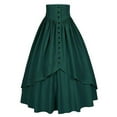 thumbnail image 1 of Oplxuo Women Victorian Skirt Medieval Renaissance Peasant Skirt Floor High Waisted Fluttering Long Skirt, 1 of 2
