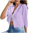 thumbnail image 1 of Oplxuo Women's 3/4 Sleeve Shrugs for Dress Lightweight Open Front Cropped Cardigan Dressy Casual Loose Fit Shirt Jacket, 1 of 3