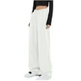 thumbnail image 1 of Oplxuo Women's Baggy Drawstring Sweatpants - Fall Winter Casual Wide Leg Mid-Waist Track Pants with Pockets, 1 of 4