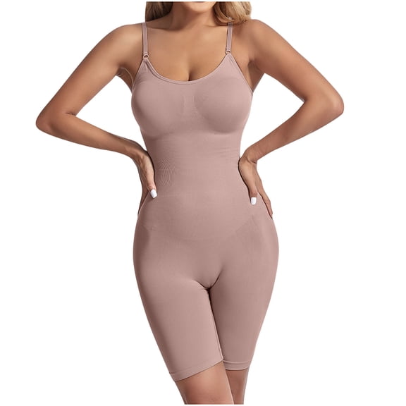 Oplxuo Women's Camisole Shapewear Bodysuits Seamless Tummy Control Butt Lifter Slimming Full Body Shaper Bodycon Jumpsuit