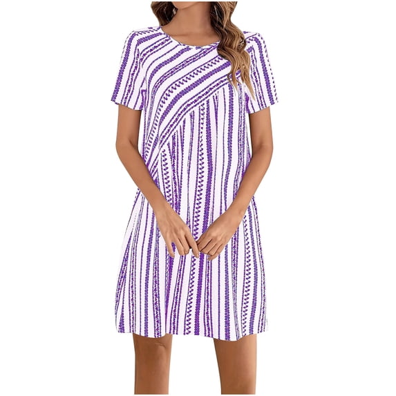 Oplxuo Women’s Casual Summer T Shirt Dress Loose Short Sleeve Tunic Dress Beach Cover up Mini Short Dresses